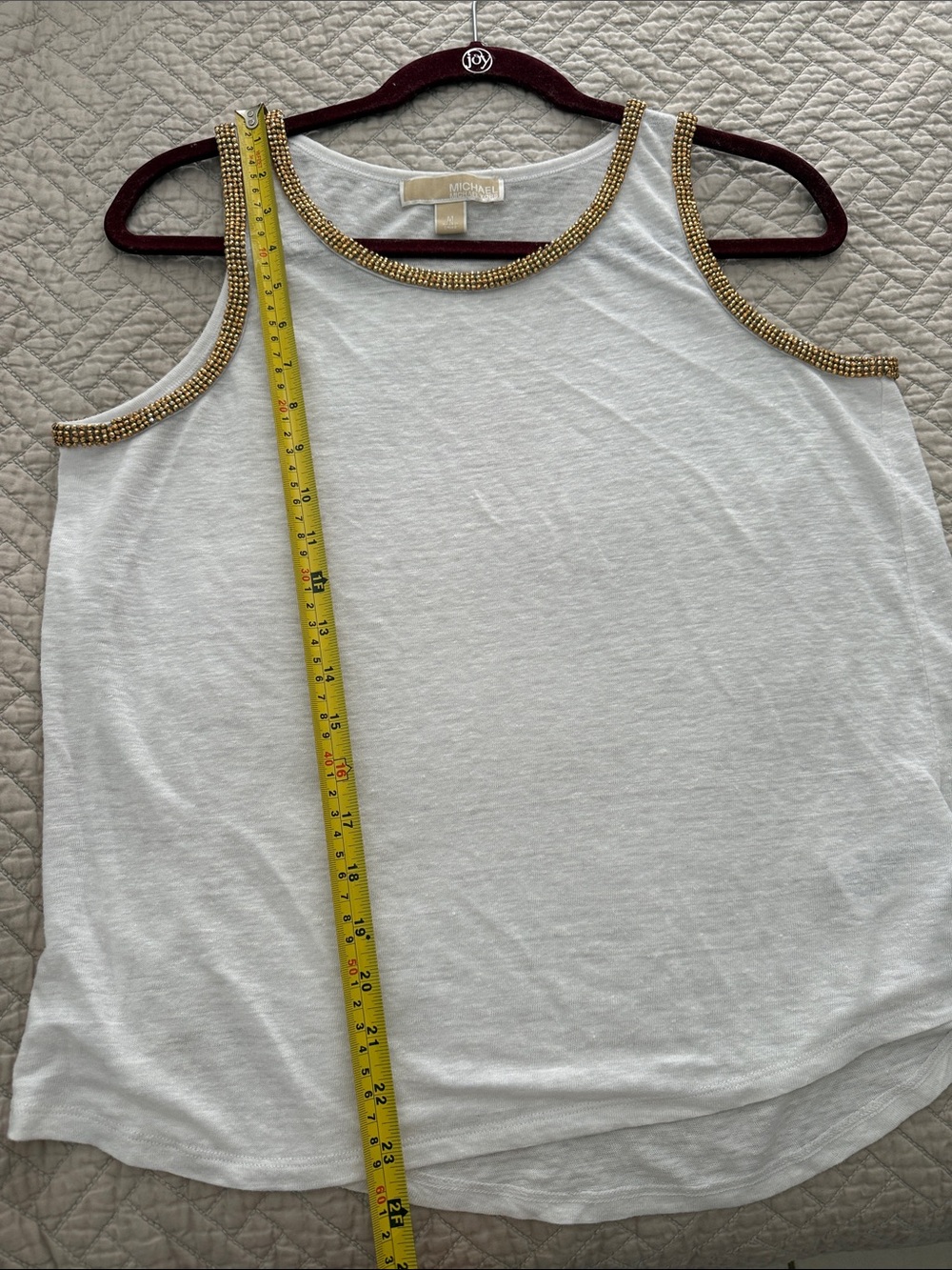 Michael Kors White Tank Top with Gold Trim - Picture 7 of 7